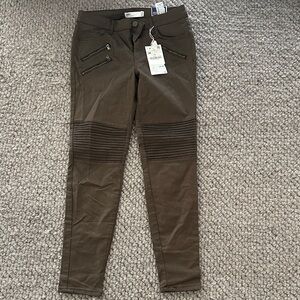 Zara Olive Moto Skinny Pants